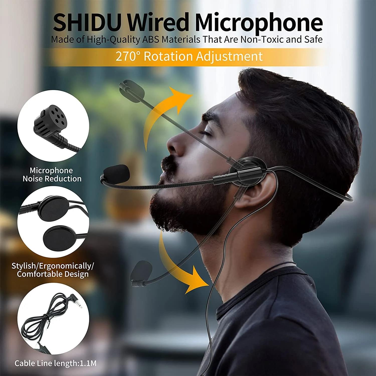 Shidu S298 - Wired Portable Voice Amplifier with LED Display and Speaker view 2