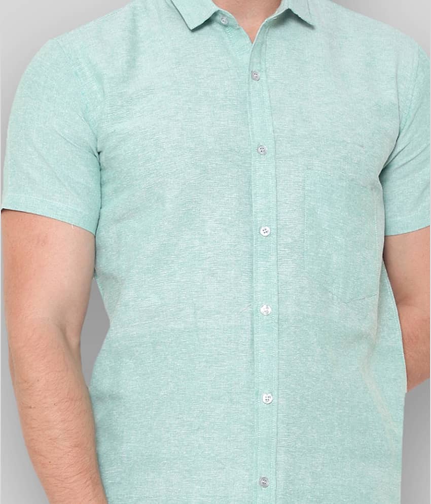 Latest Chikan - Green Cotton Blend Regular Fit Men's Casual Shirt (Pack of 1) view 2