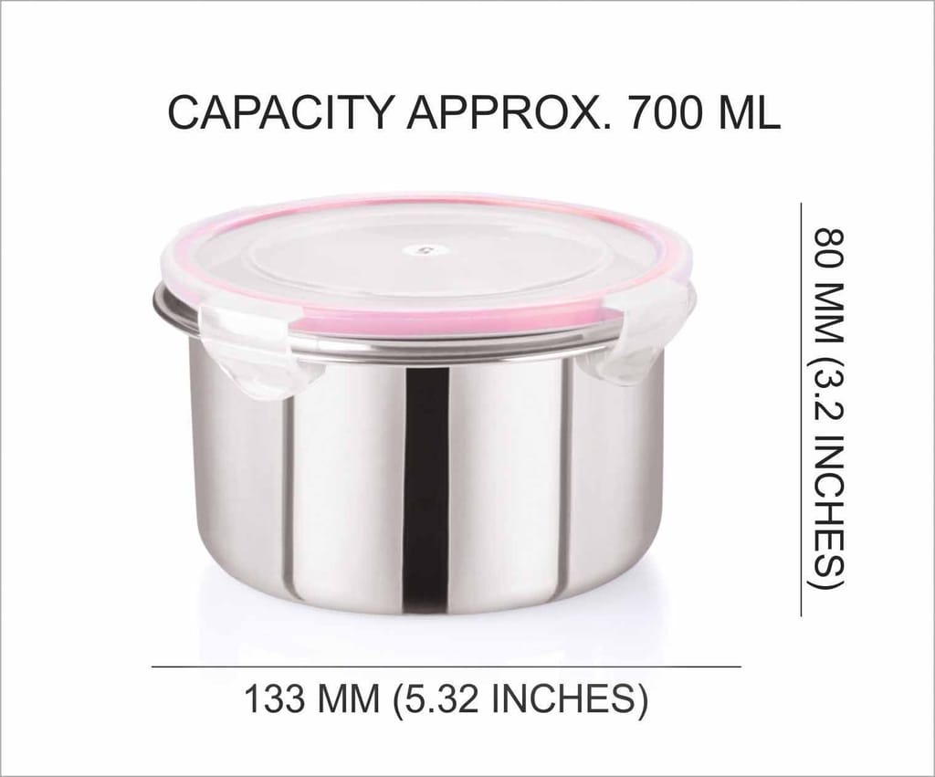“Flip & Seal “Stainless Steel Air Tight Storage Container- Set of 2(700mLx2) view 2