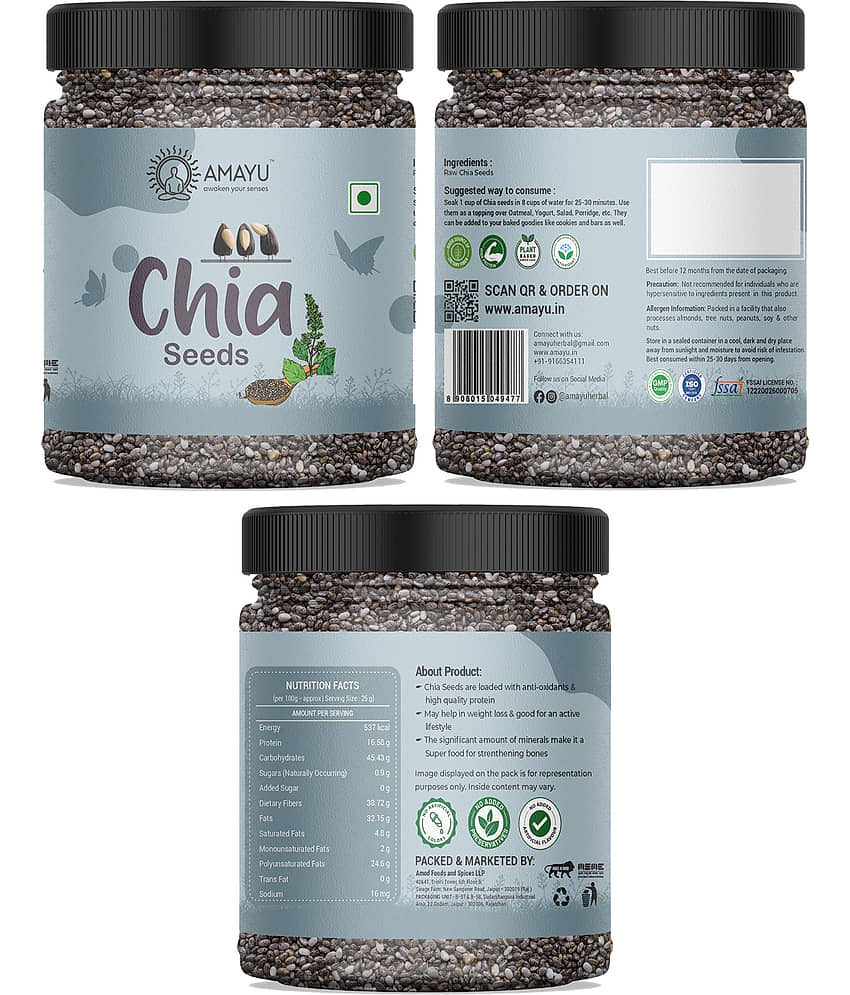 AMAYU Chia Seeds ( Pack of 2 ) view 2