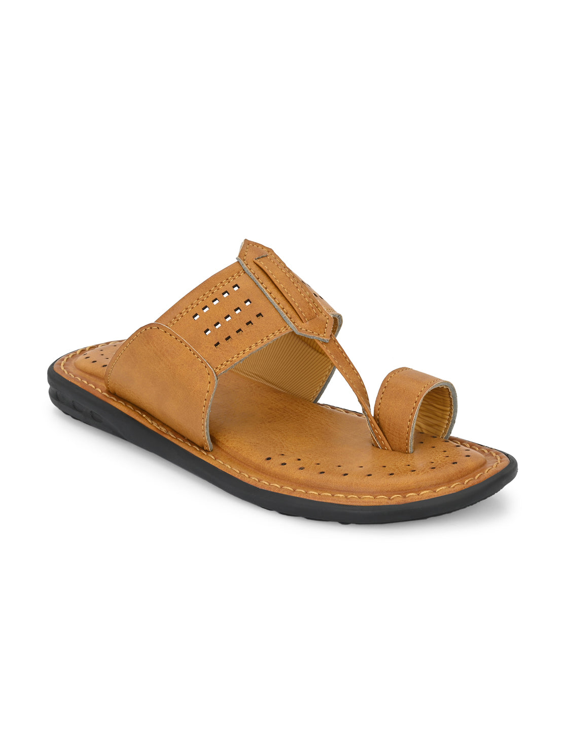Hirolas® Men's Tan Comfortable Office Slippers (HROMSL08TAN) view 2