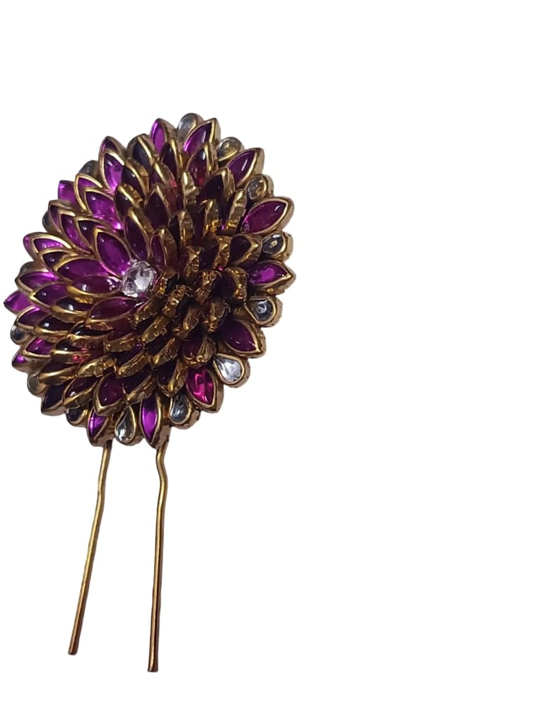 Floral Gemstone Hair Accessory view 2