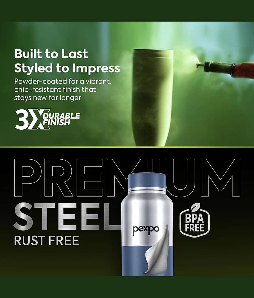 Go24 CROWN Black Stainless Steel Water Bottle 950 mL ( Set of 1 ) view 2