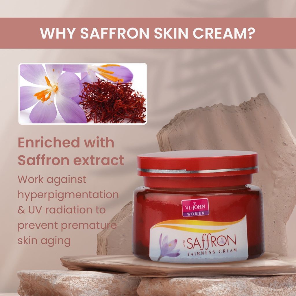 Vi-John Women Saffron Fairness Cream Advanced Pack Of 6 300 G view 2