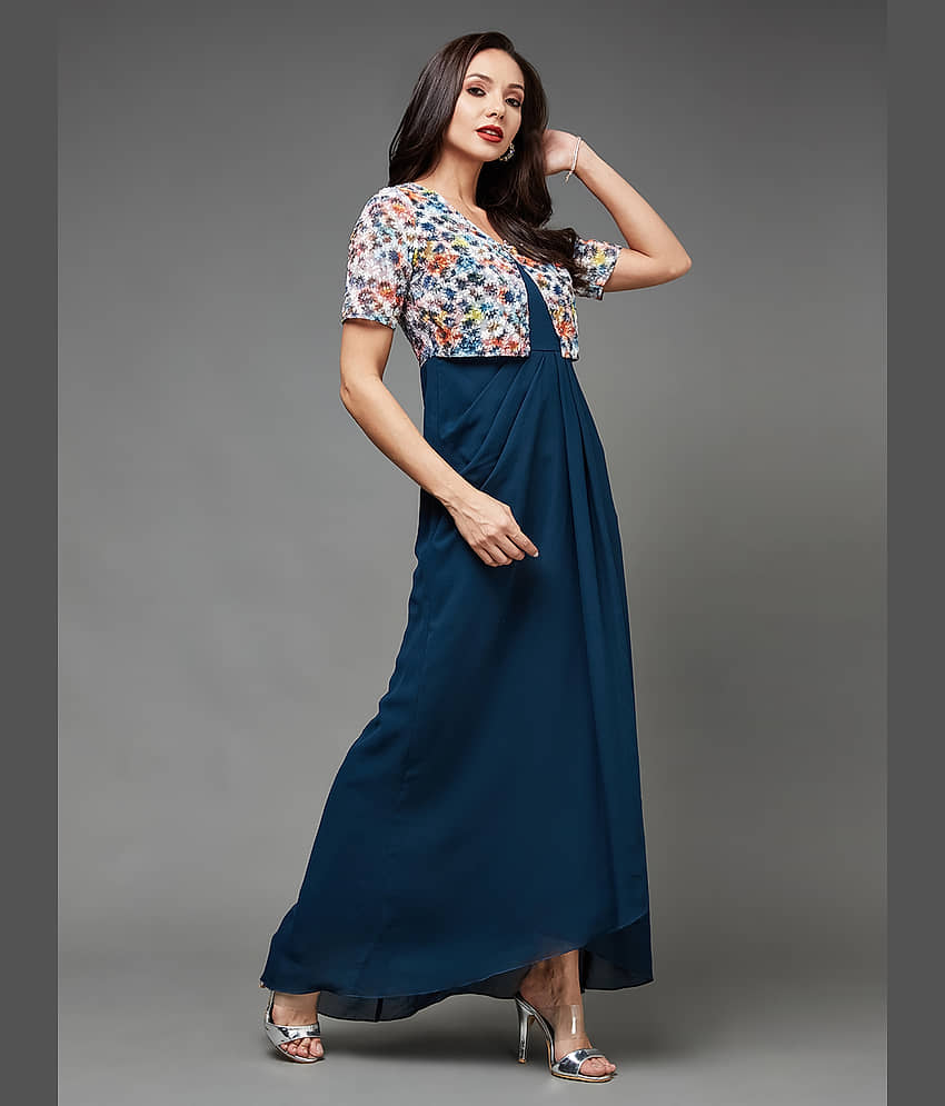 Miss Chase Women Georgette Printed Fit & Flare Dress ( Multi Color ) view 2