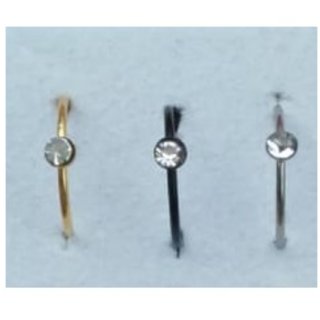 Beautiful Nose Pin Black Gold Silver view 2