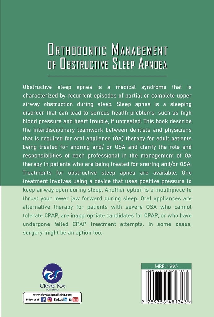 Orthodontic Management of Obstructive Sleep Apnoea [Paperback] Dr. NAJIBA AKBAR view 2