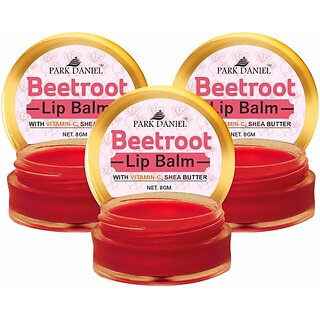 PARK DANIEL Premium Beetroot Lip Balm - Enriched With Vitamin E & Mango Butter- For Lightening the dark Lips, Lip Care for Dry & Chapped Lips Combo pack of 3 Jars of 08 gms(24 Gms) Beetroot (Pack of: 3, 24 g) view 2