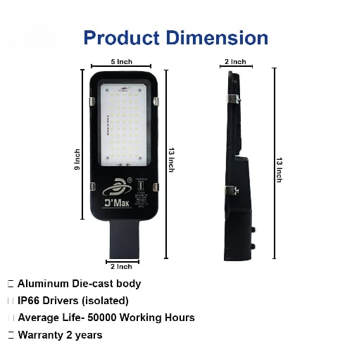 50 Watt White LED Chip Street Light view 2