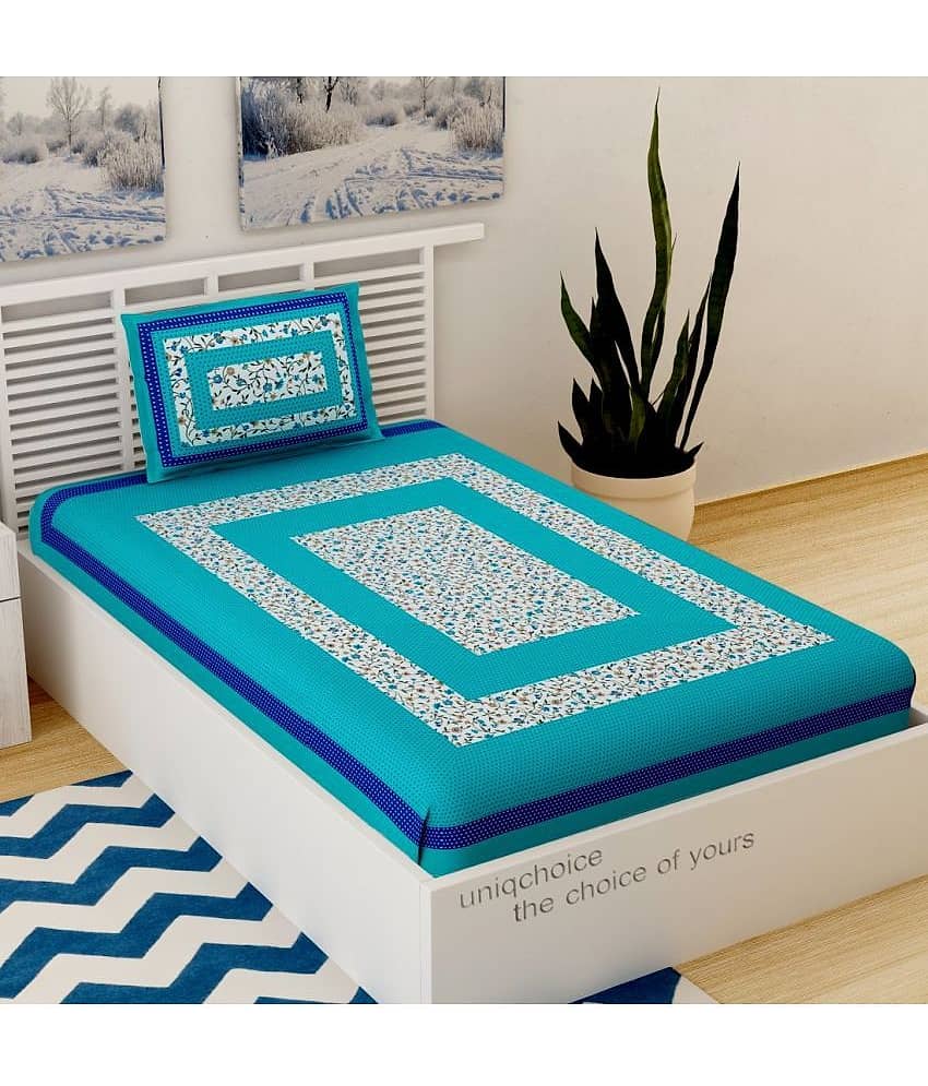 Uniqchoice Cotton Single Bedsheet ( Blue ) view 2