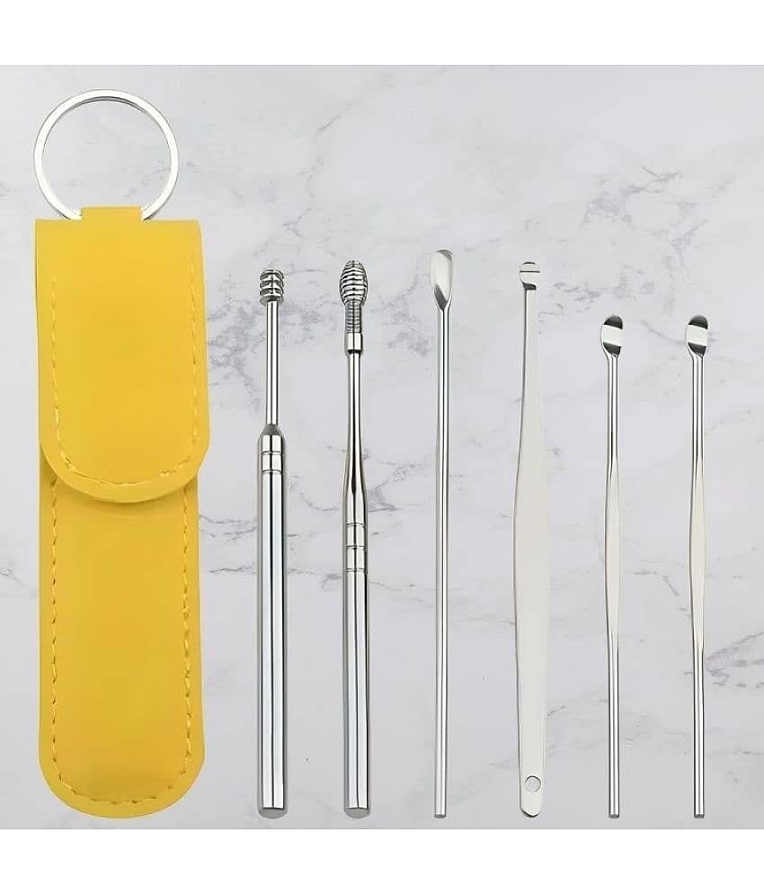 Reusable Earwax Removal Ear Cleaning Tool Set Spiral Ear Curette Tool with Leather Storage Pouch for Men Women (Pack of 1) view 2