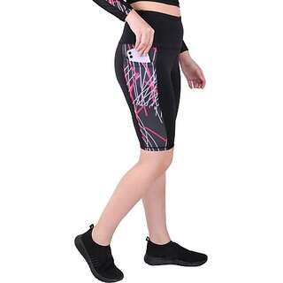 Ninq Printed Women Black Tights view 2
