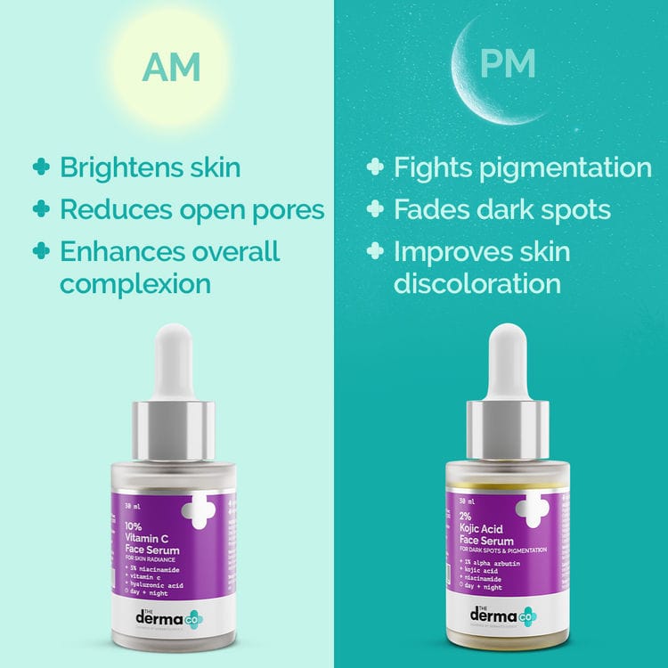 The Derma Co Pigmentation AM PM Regime Combo With Vitamin C(AM) And Kojic(PM) (30ml Each) view 2
