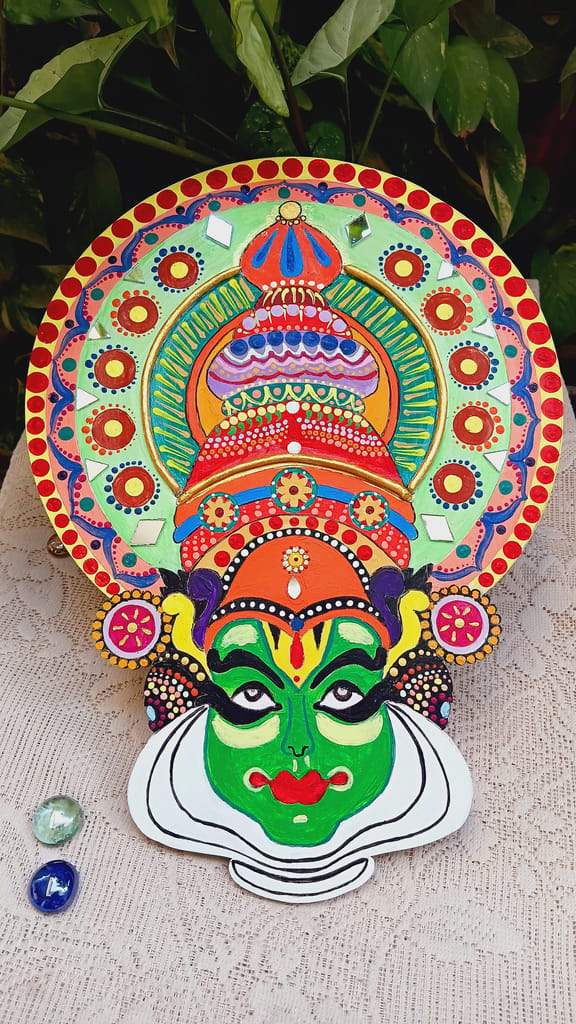 Kathakali Face Mask Wall Hanging 12 inches view 2