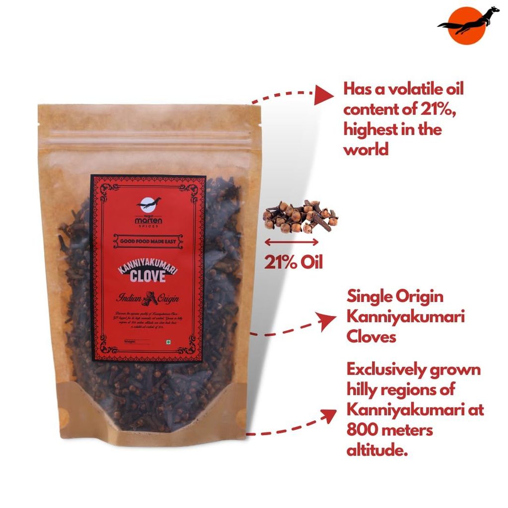 Nilgiri Marten Kanniyakumari Cloves (Laung), GiTagged, 21% Oleoresin Content view 2