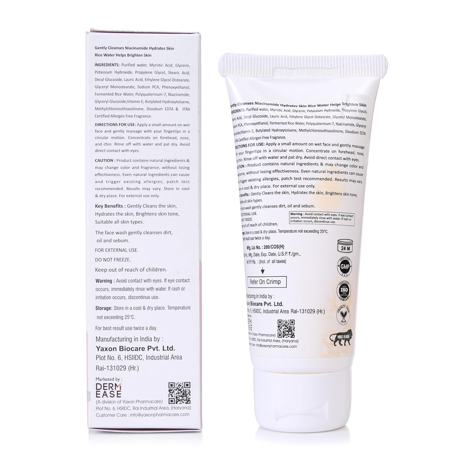 Dermease Rice Face Wash with Niacinamide for Bright Skin view 2