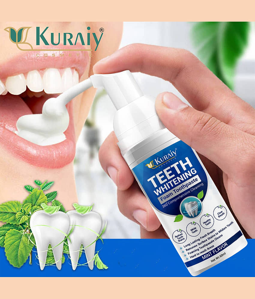KURAIY Teeth Whitening Oral Hygiene Breath Toothpaste Foam 60ML view 2