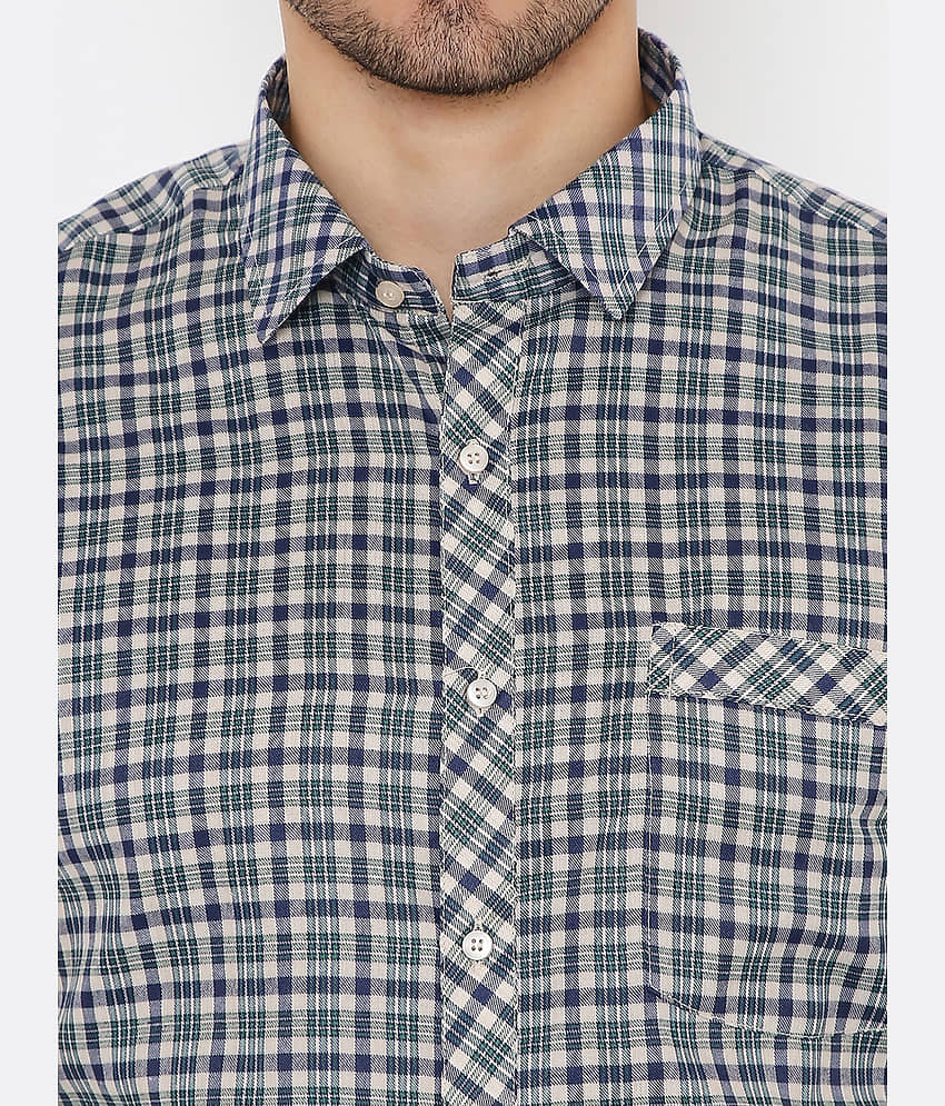 Maharaja - Green Cotton Blend Slim Fit Men's Formal Shirt ( Pack of 1 ) view 2