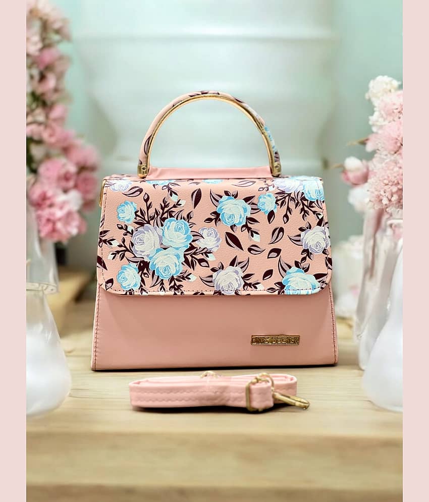 Fine Design Pink PU Sling Bag