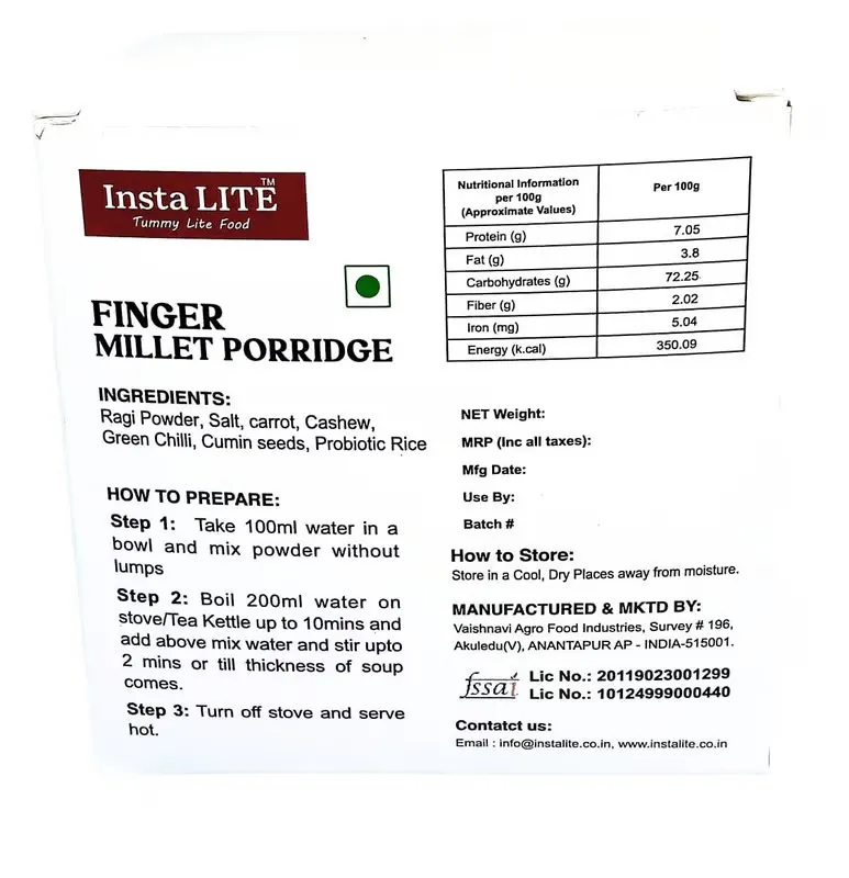 InstaLITE Ragi High Fiber Porridge for Daily Health view 2