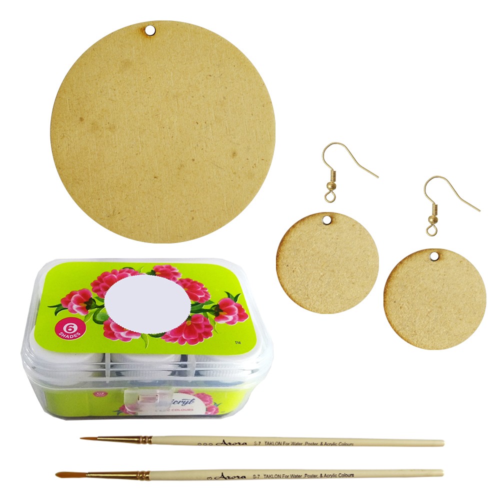 Kerala Mural Art On MDF Jewellery DIY Kit by Penkraft view 2