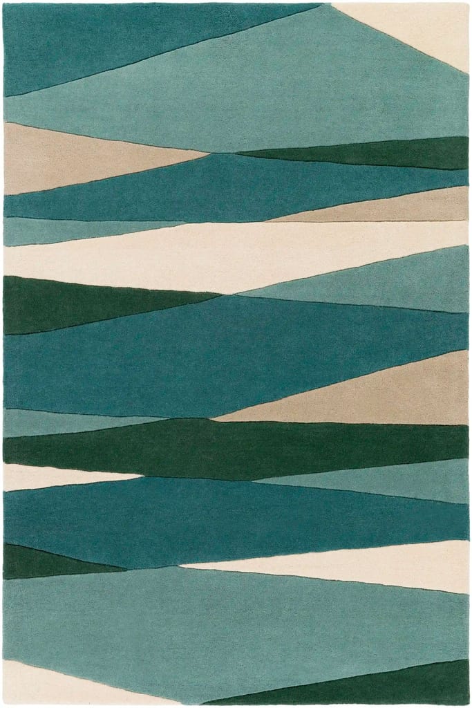 Hand Tufted Sage and Green Wool Rug view 2