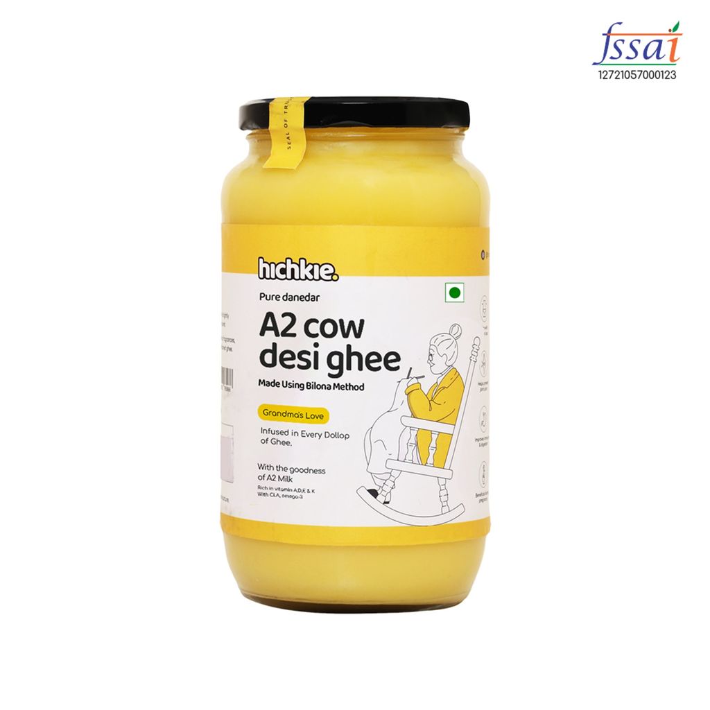 A2 Cow Desi Ghee 1000 ml | Bilona Method | Curd-Churned | Lab Tested.