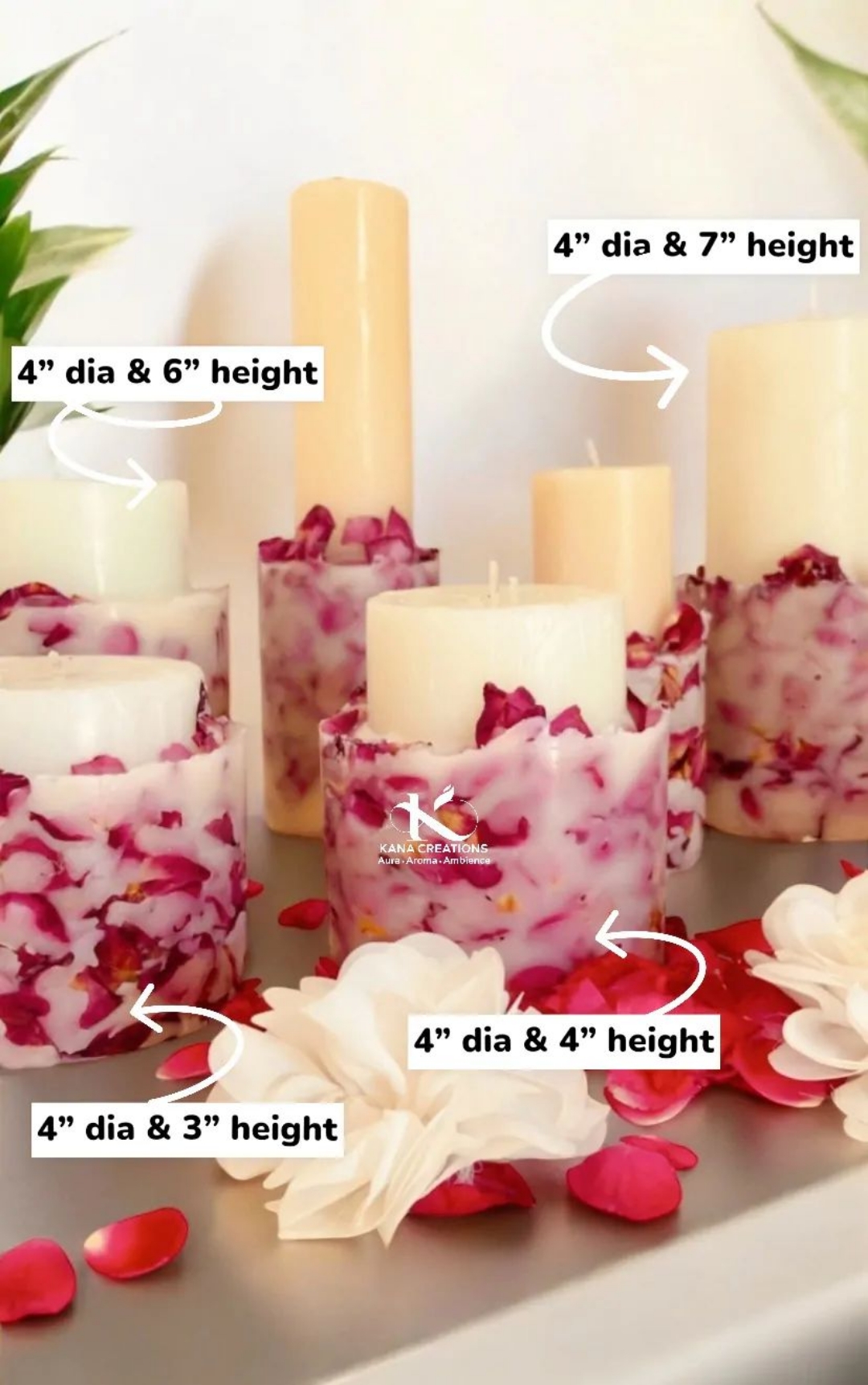 Fresh Rose Petal Soy Candles view 2