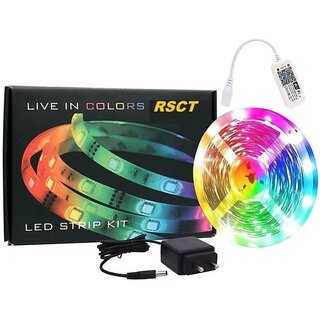 DAYBETTER 5 Meter 5050 LED Strip Lights, Operated with 16 color Remote Controller- Pack of 1 view 2