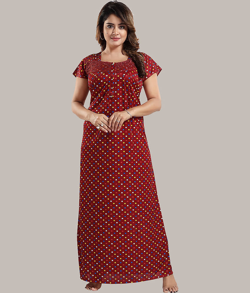 Gutthi Blue Satin Nursing Nighty view 2