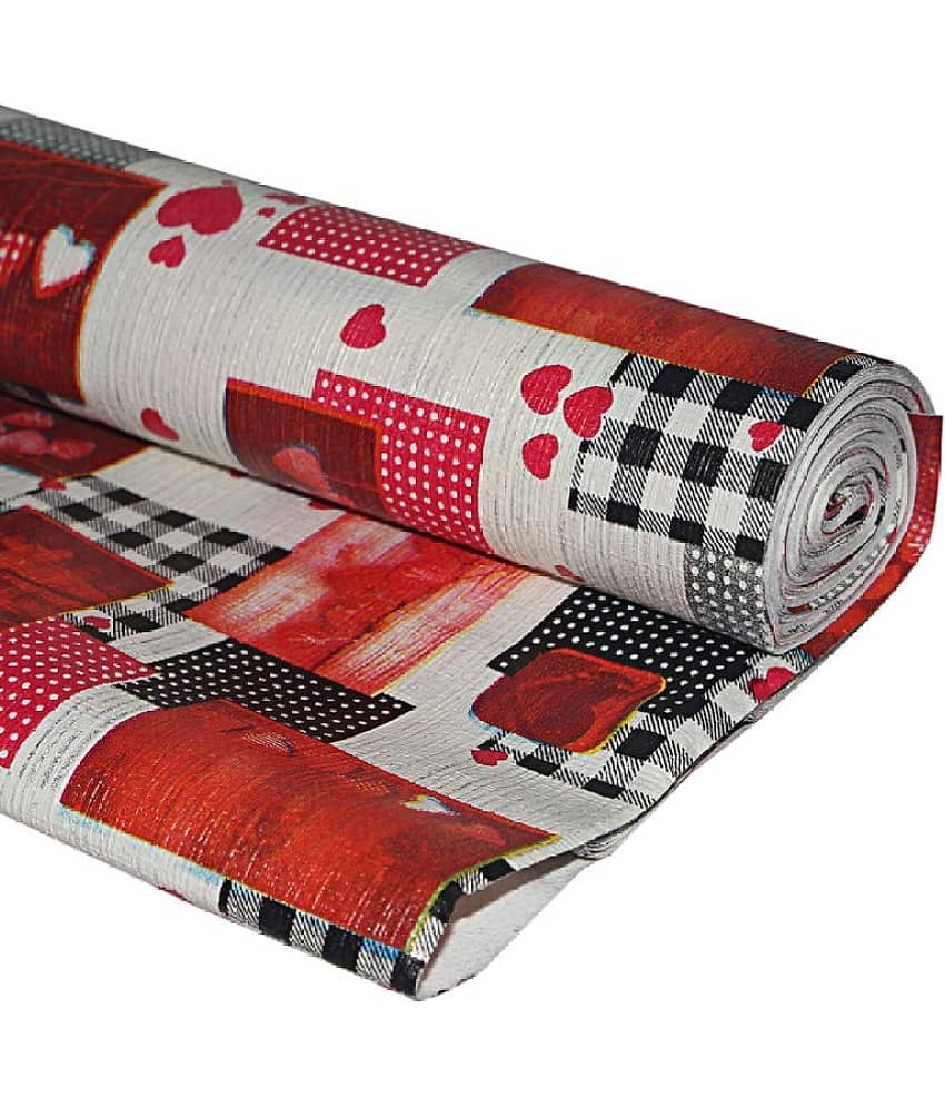 Single PVC Red Kitchen Shelf Cover Cover view 2