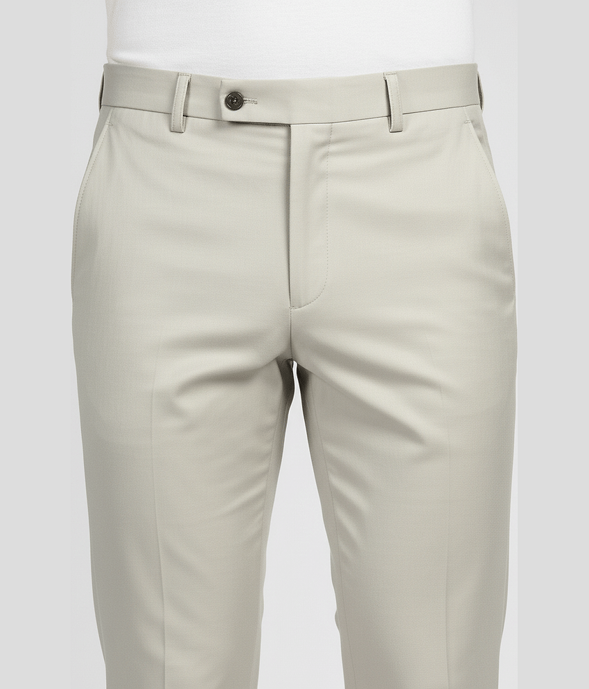 plounge Slim Men's Formal Trouser - Off White ( Pack of 1 ) view 2