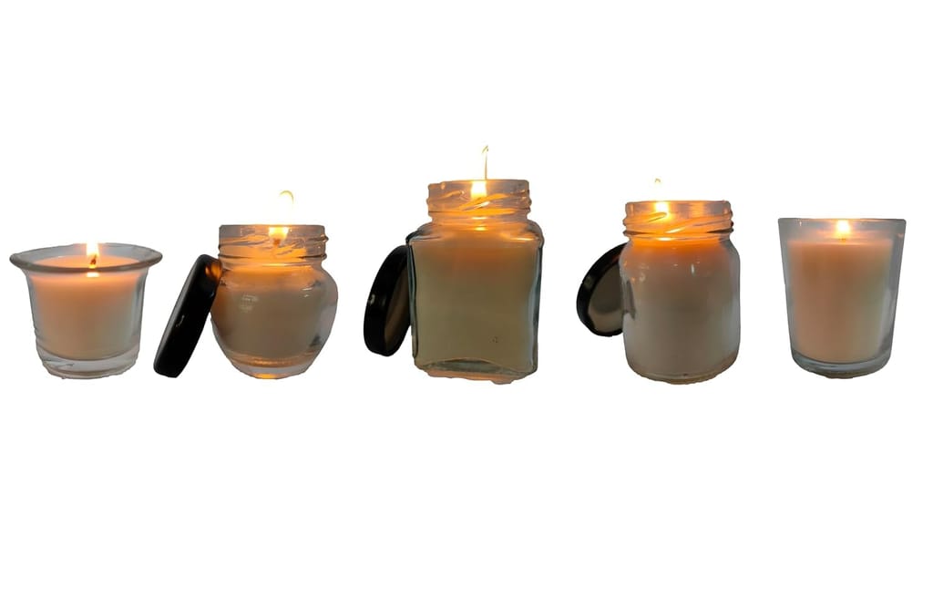 SS Enterprise Jar Candle for Home Decorationa | Diwali Candle | Valaentine Day Decoration Candle | Organic SOYA Wax Candle | 44 Hrs Burn Time Pack of 5 view 2
