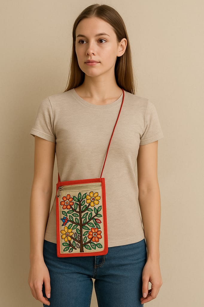 Floral Embroidered Zipper Pouch view 2