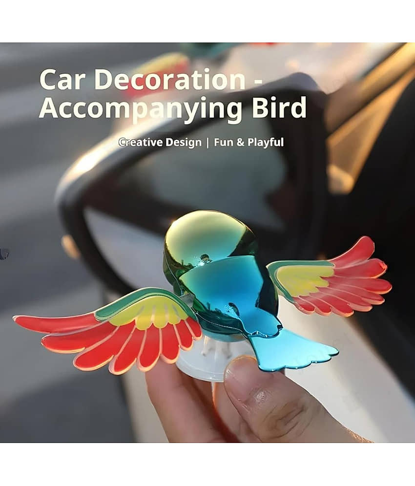Flying Bird Car Bike Decoration with Flapping Wings Creative Wind-Powered Bird Ornament for Car Side Mirror, Hood, Scooter view 2