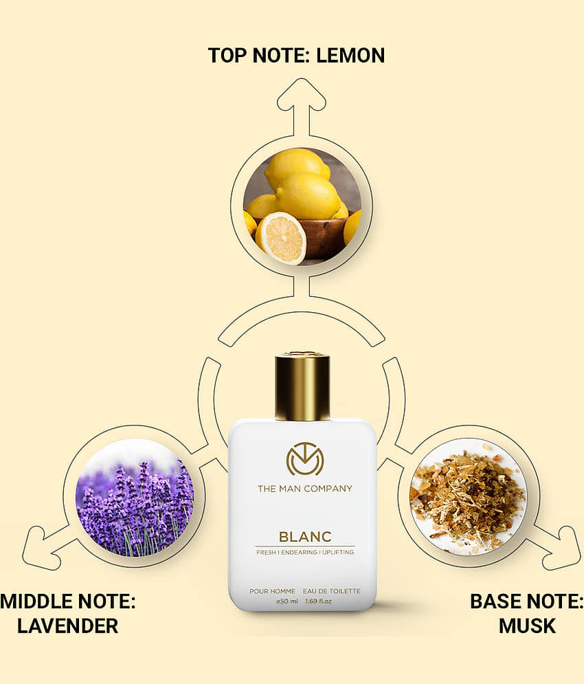 The Man Company Perfume Set of Blanc EDT, Roll-On Deo Deodorant Spray for Men 200 ml ( Pack of 3 ) view 2