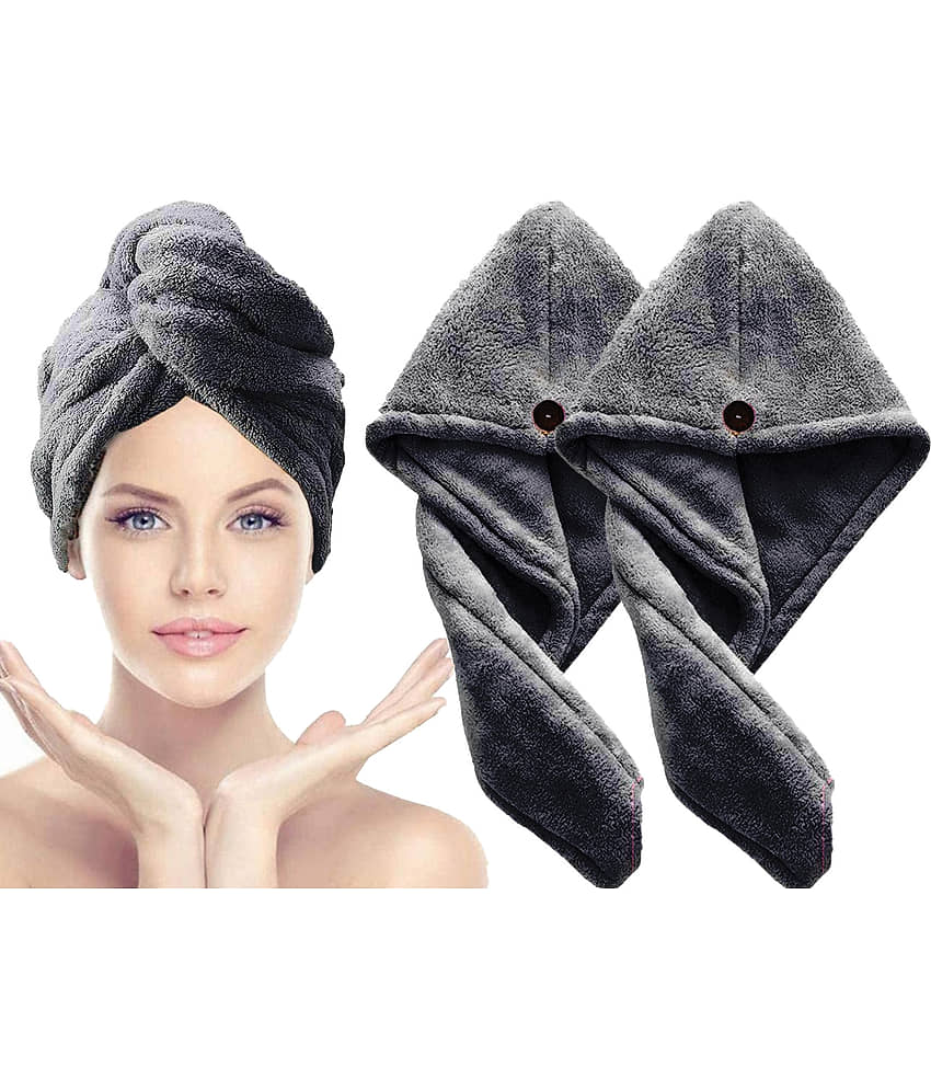 Midastra Black Hair Towel Wrap ( Pack of 3 )