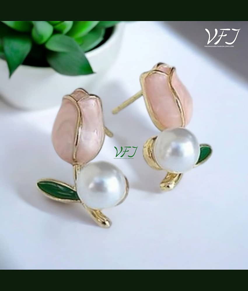 Vighnaharta Gold Stud Earrings ( Pack of 1 ) view 2