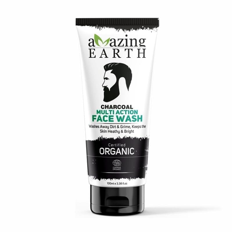 AMAzing EARTH Charcoal Multi-Action Face Wash 100 ml And Body Wash 100 ml Certified Organic Deep Cleansing, view 2