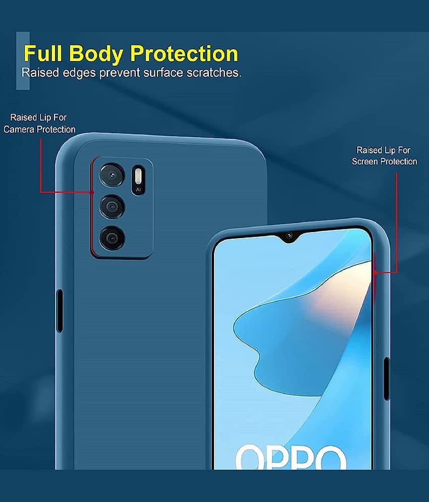 ZAMN - Blue Silicon Plain Cases Compatible For Oppo A16 ( Pack of 1 ) view 2