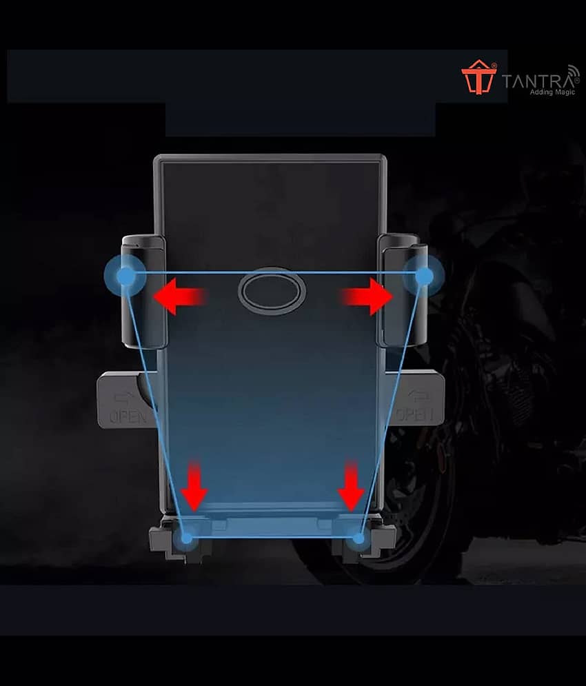 TANTRA S3B Rear Mirro Mobile Holder for Bikes One Touch Technology Bike Mobile Holder for Maps and GPS Navigation, 360° Rotation, Firm Griping, Anti Shake Phone Holder for Bike Accessories view 2