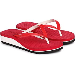 REAL WAY Women Slippers (Red , 5) view 2