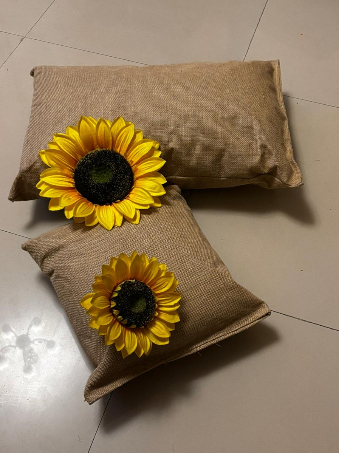 Jute/Cotton Cover Rectangular Pillow