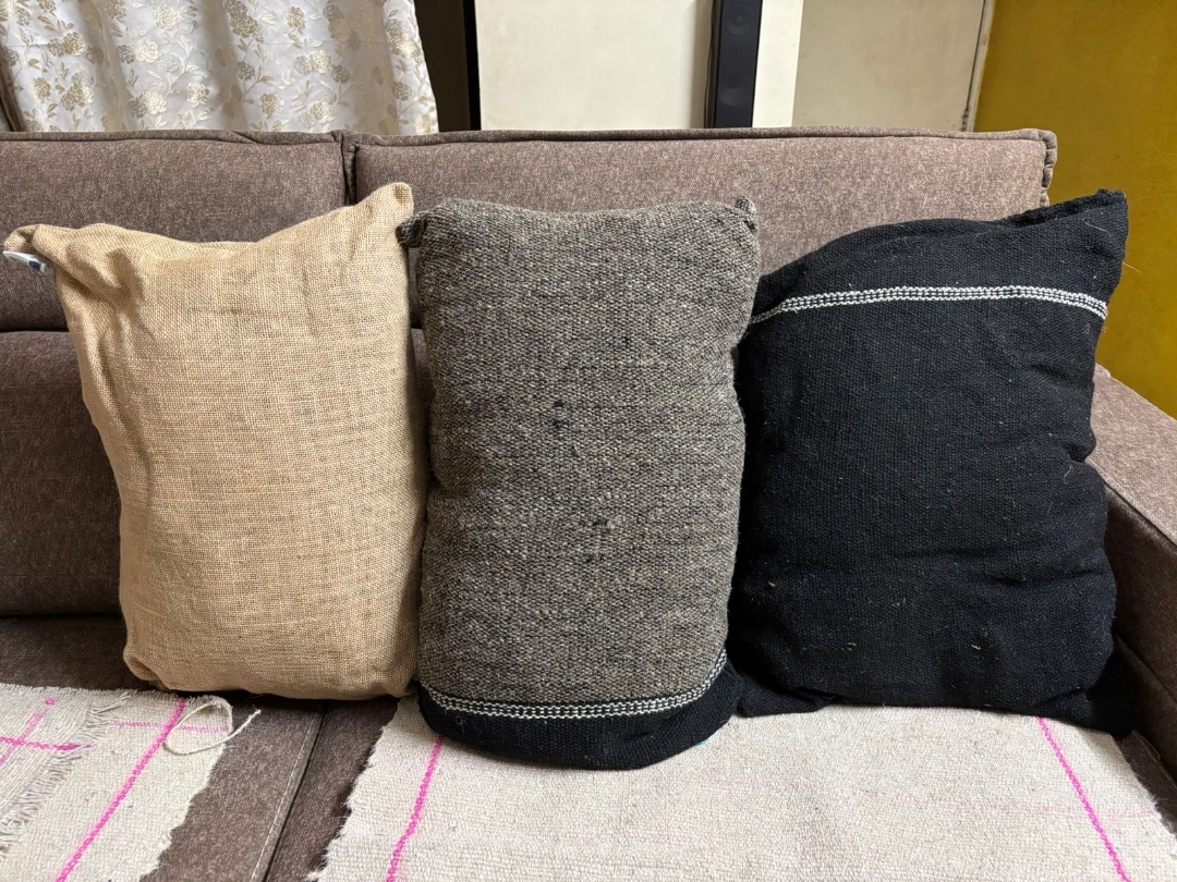 Jute/Cotton Cover Rectangular Pillow view 2