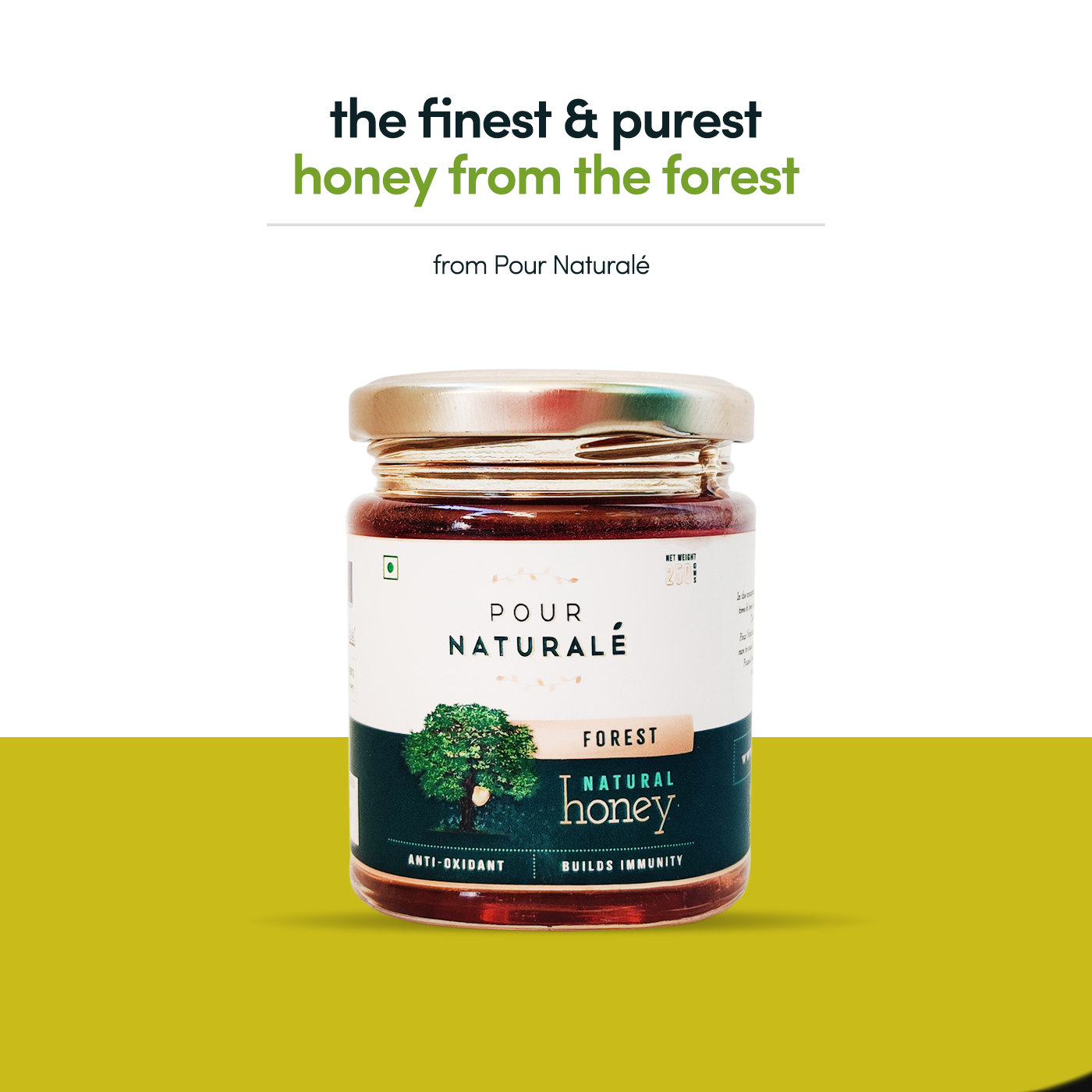 Pour Naturale Honey: Forest Honey| Pure and Natural Honey| Helps build immunity| High antibiotic and anti-inflammatory properties| Glass Jar (250gm) view 2
