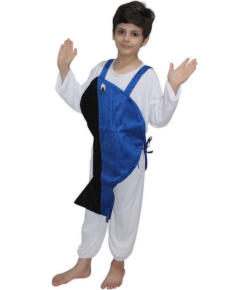 Kaku Fancy Dresses Whale Fish Costume -Blue & Black, 10-12 Years, For Boys & Girls view 2