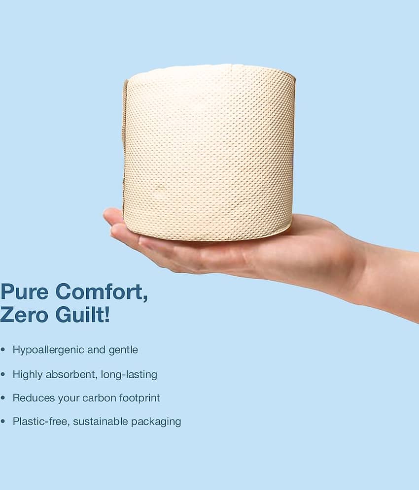 IMECO Bamboo Toilet Tissue Rolls | Unbleached | 3 Ply | 4 Rolls Set | 220 Pulls Per Roll | Pack of 1 view 2