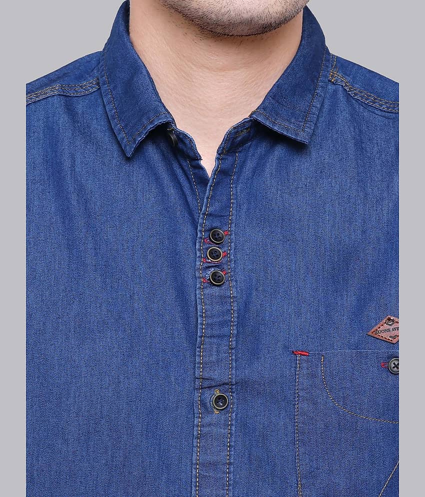 Kuons Avenue - Grey Denim Slim Fit Men's Casual Shirt ( Pack of 1 ) view 2