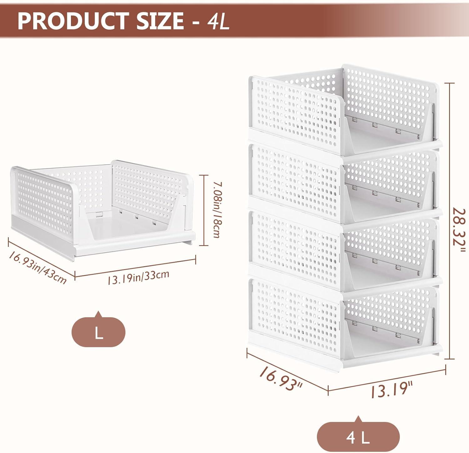 Panchhi Store Wardrobe Organizer for Clothes Cupboard Organizer for Clothes Foldable and Stackable Clothes Organiser for Wardrobe Plastic Shelf Organizer for Shirt T shirt Jeans White view 2