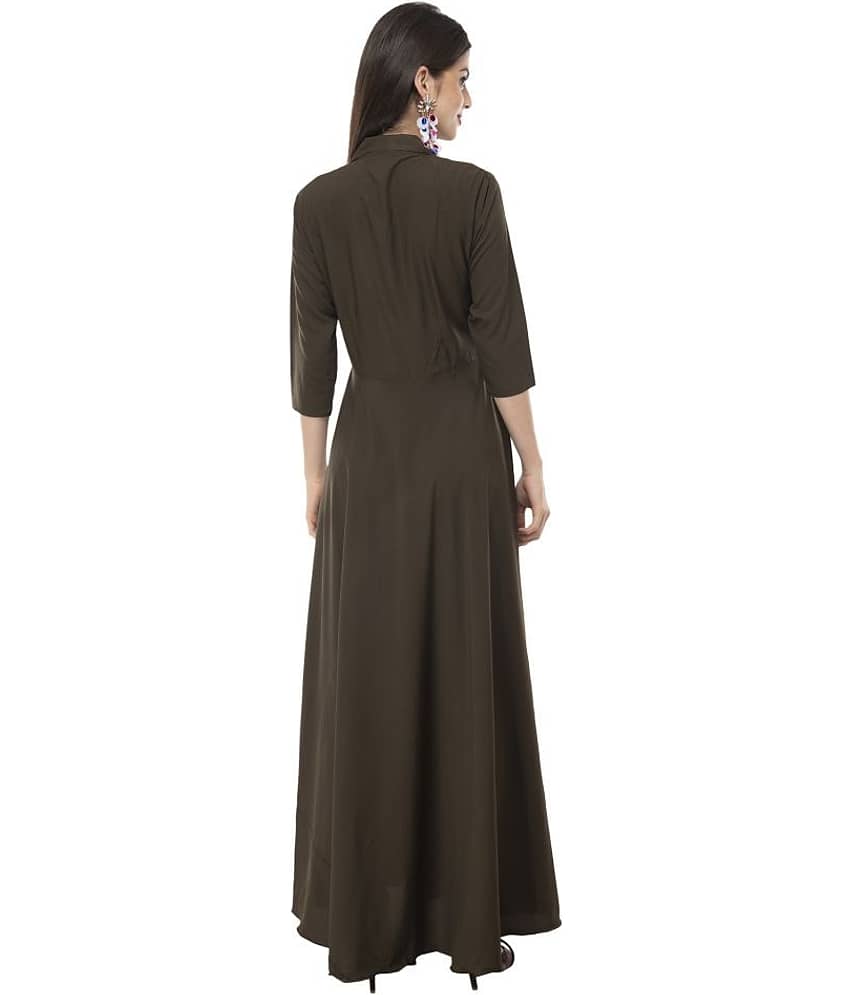 TOGZZ Women Crepe A-line Dress ( Brown ) view 2